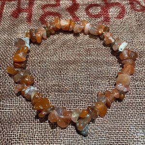 Carnelian Chips Stretch Bracelet
